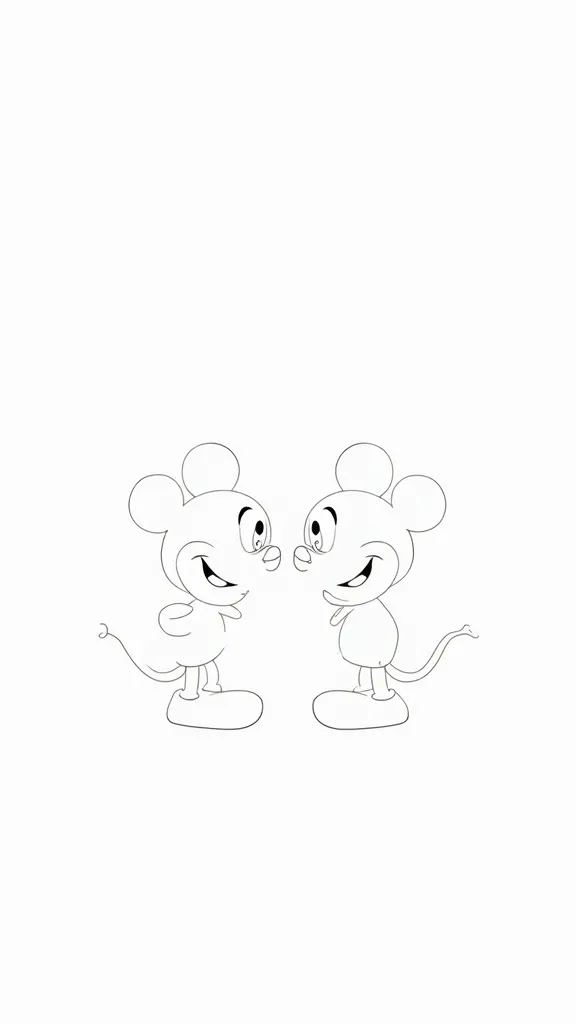 coloriage de la Saint-Valentin Mickey